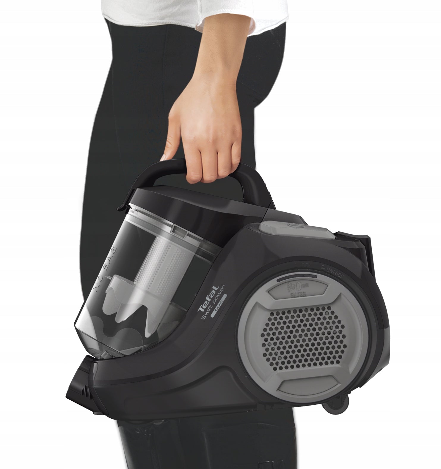 Bagless vacuum cleaner Tefal Power Cyclon TW2925 powerful black EPA quiet Brand Tefal