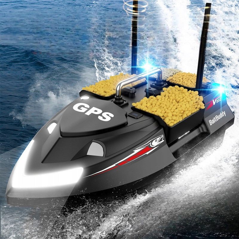 Bait boat V802 Pro GPS 12000mah 4 tanks 3kg weight 500m black Packaging status original