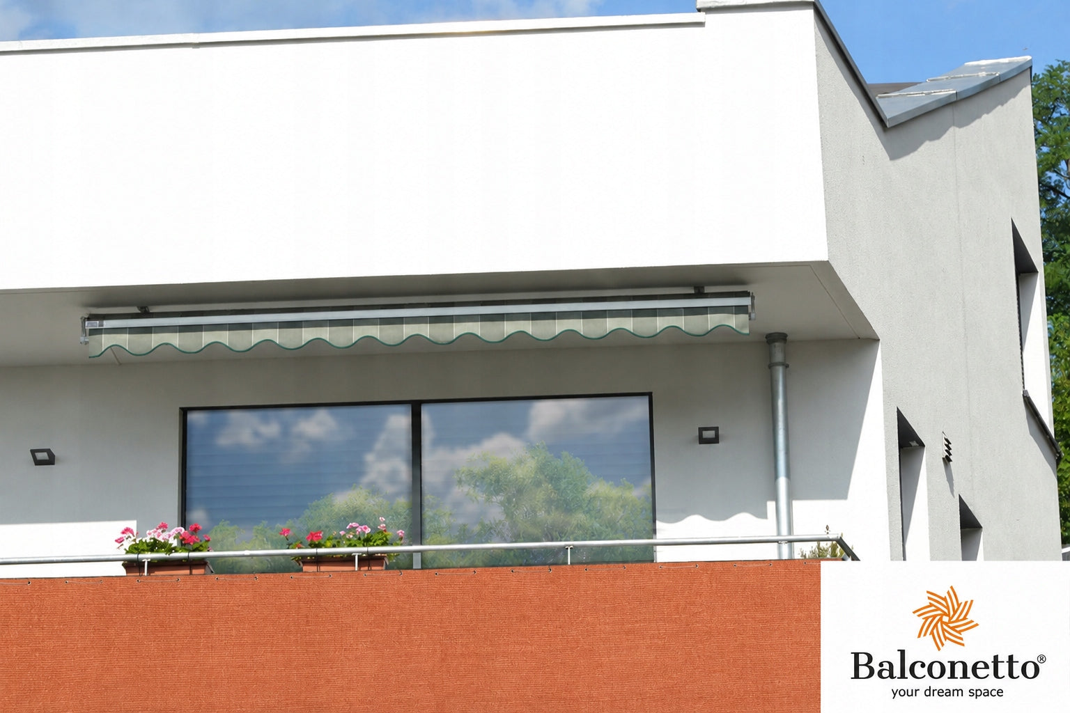 Balcony Cover 1x6m Terracotta 95% Balcony Mat Fence Terrace UV Shading Packaging status original