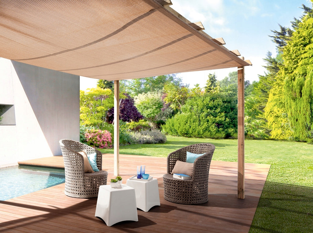 Balcony Cover Balcony Mat HAVANA Beige 1x5m Cream Fabric Railing Brand Nortene
