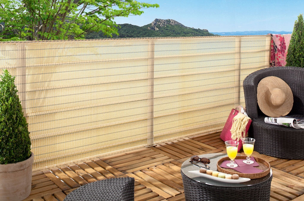 Balcony Cover Balcony Mat HAVANA Beige 1x5m Cream Fabric Railing Packaging status original