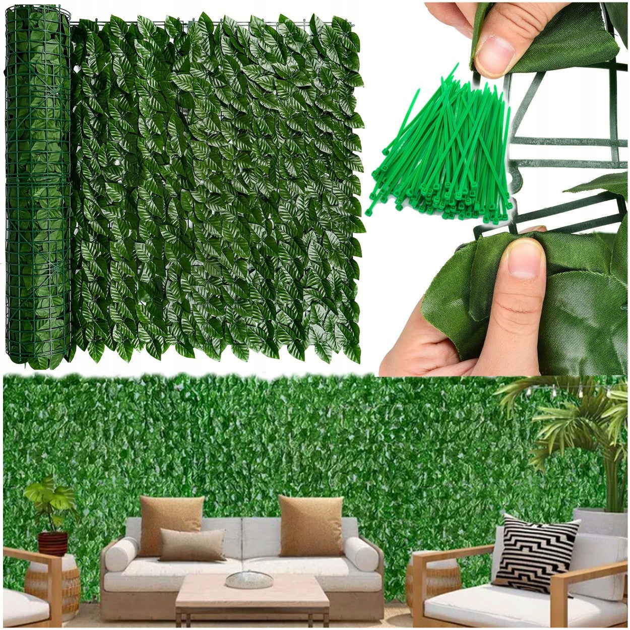Balcony Cover Mat, Ivy Leaves, 5x1m, For Balcony, Terrace Packaging status original