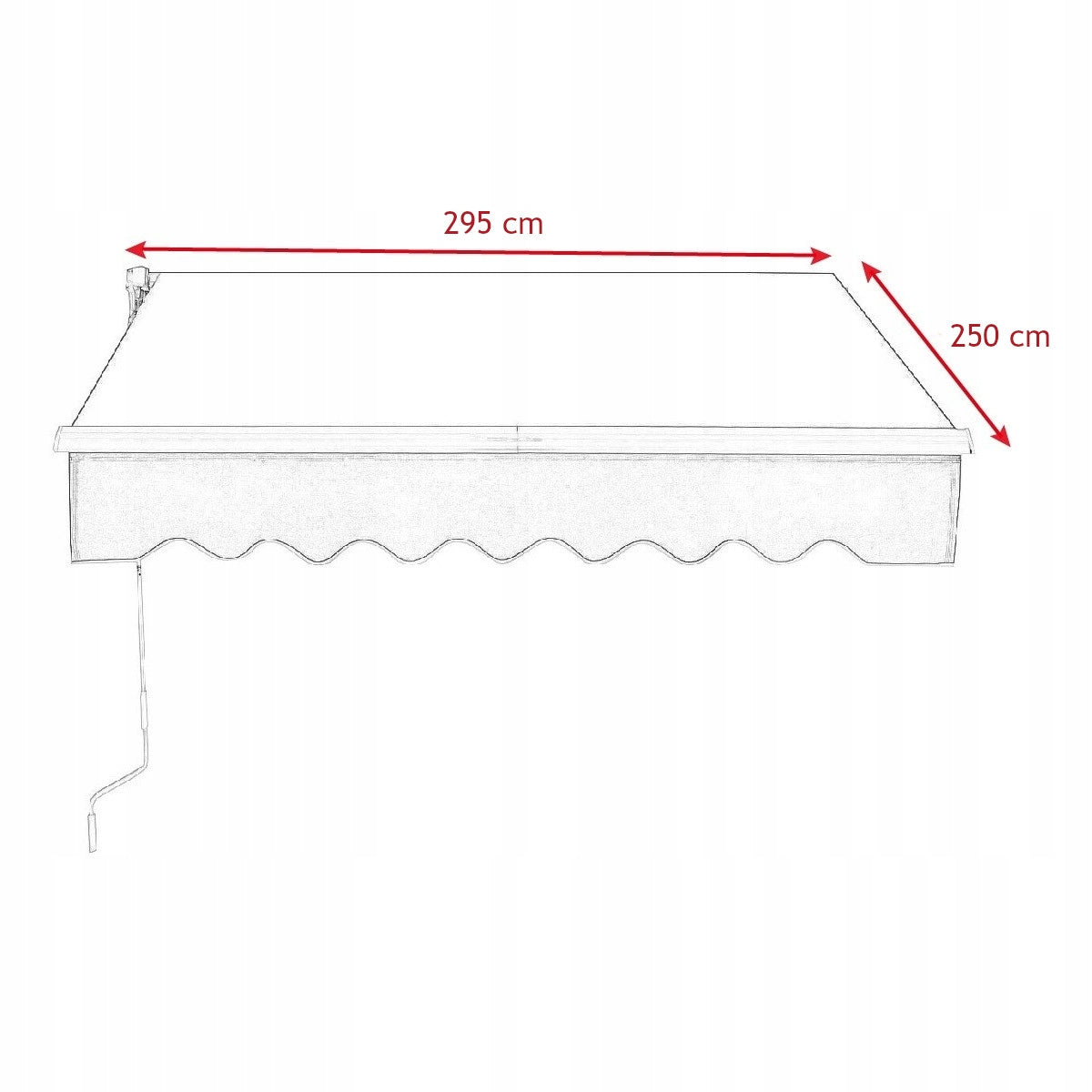 Balcony awning Folding terrace roofing 295 x 250 cm Length 250 cm