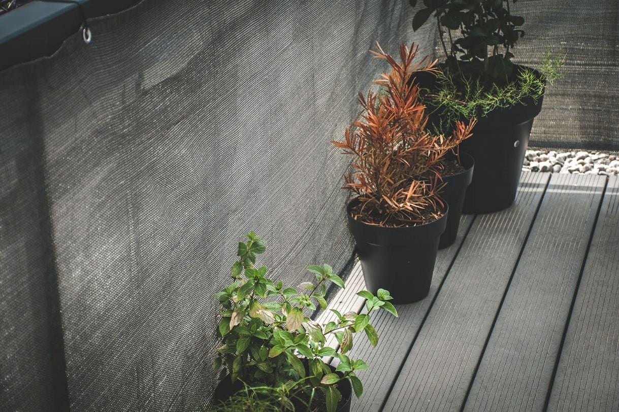 Balcony cover 100x500 dark grey curtain mat with fittings balcony terrace Length 500 cm
