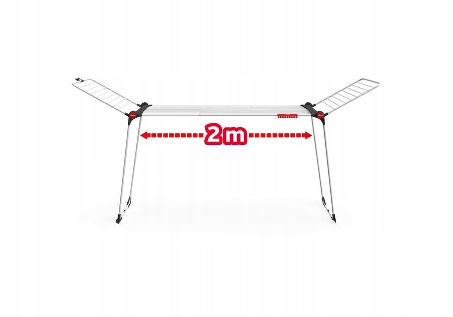 Balcony dryer for washing clothes VILEDA Infinity Flex large EXTENDABLE Unfolded width 206.09 cm
