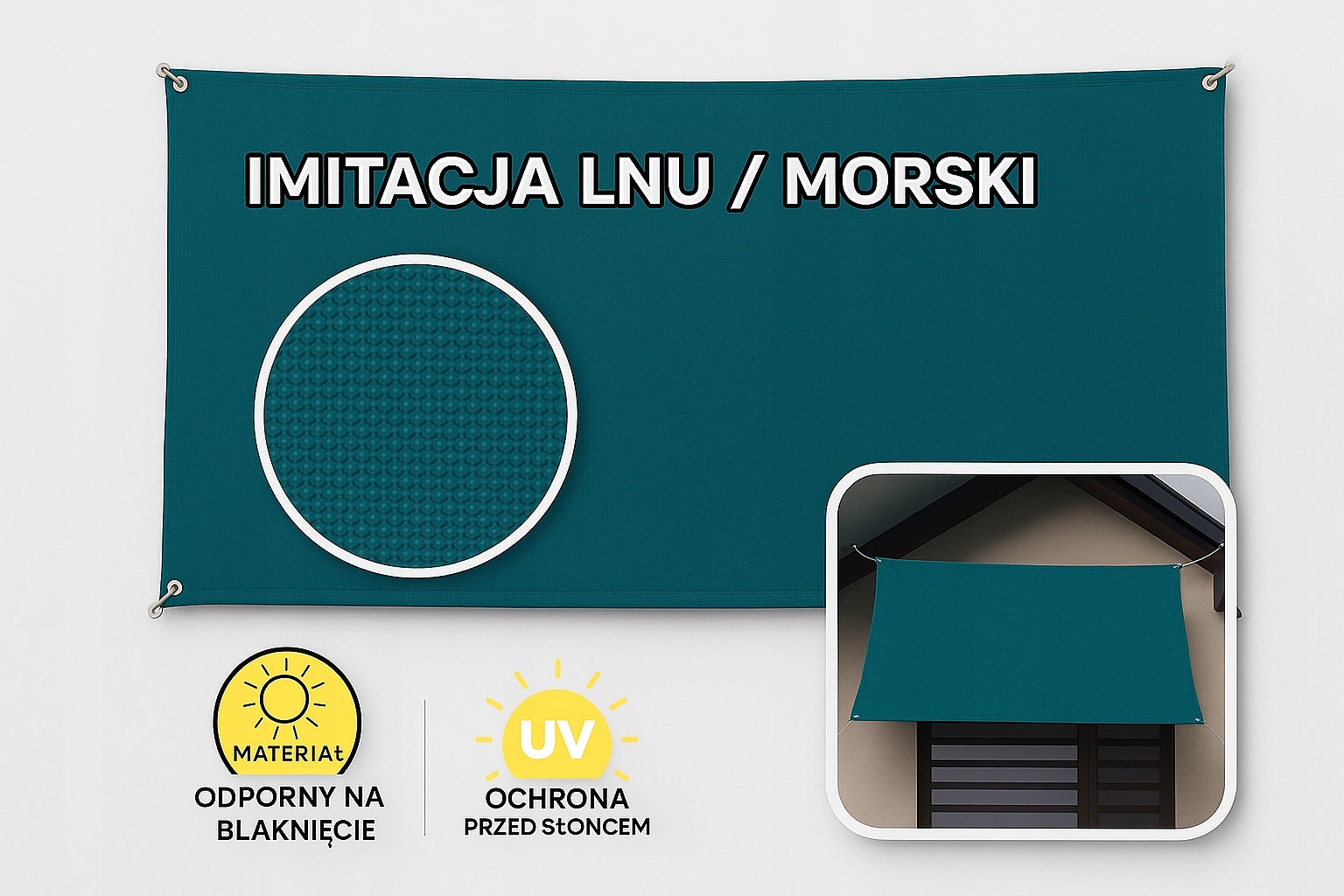Balcony sun sail UV PROTECTION 150 cm x 150 cm Length 150 cm