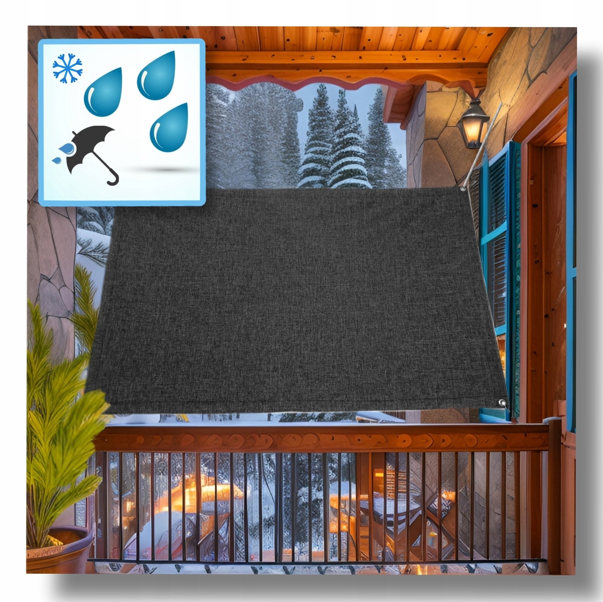 Balcony sun sail UV PROTECTION 150 cm x 150 cm Manufacturer code Żagiel balkonowy