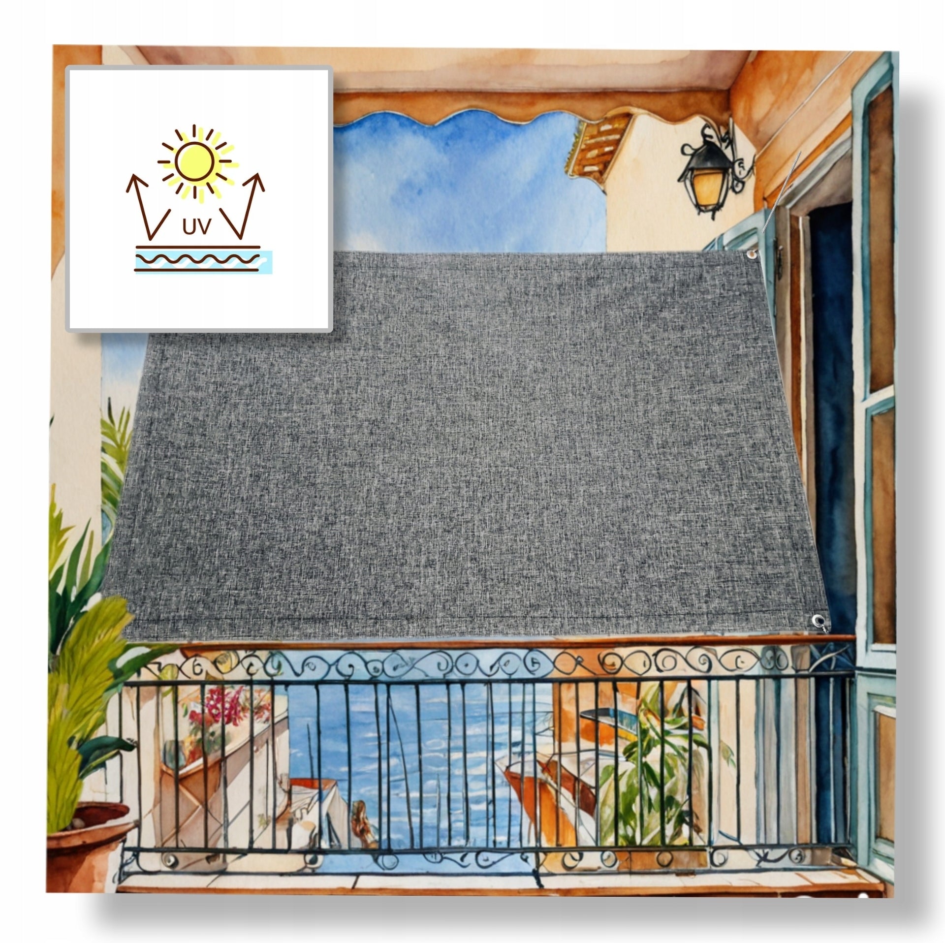 Balcony sun sail UV PROTECTION 150 cm x 150 cm