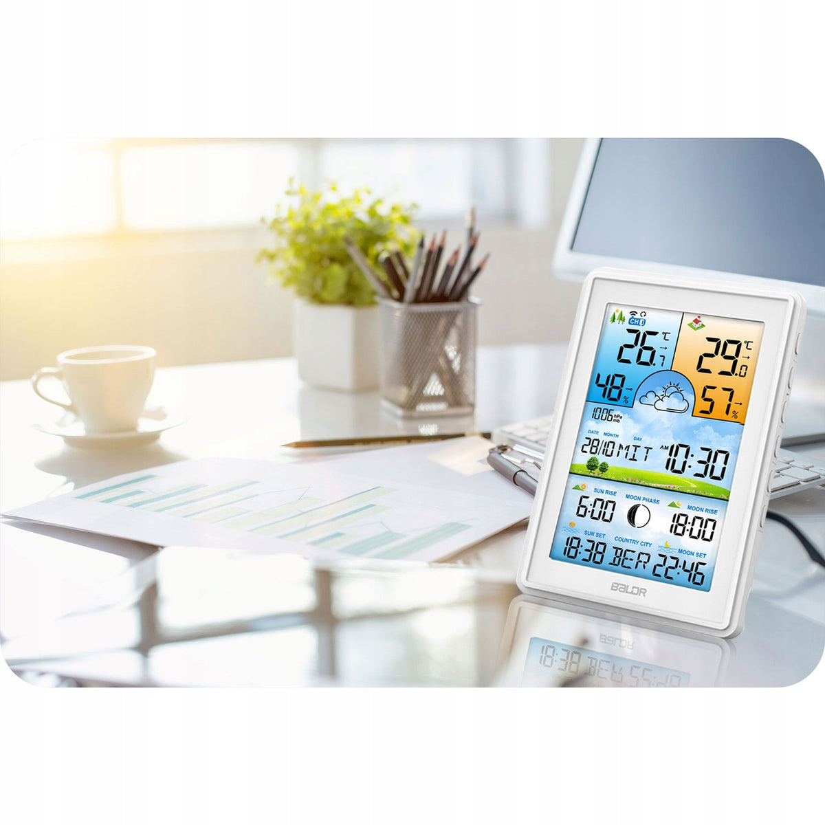 Baldr WIRELESS WEATHER STATION HYGROMETER + 3*SENSOR Manufacturer code 390701