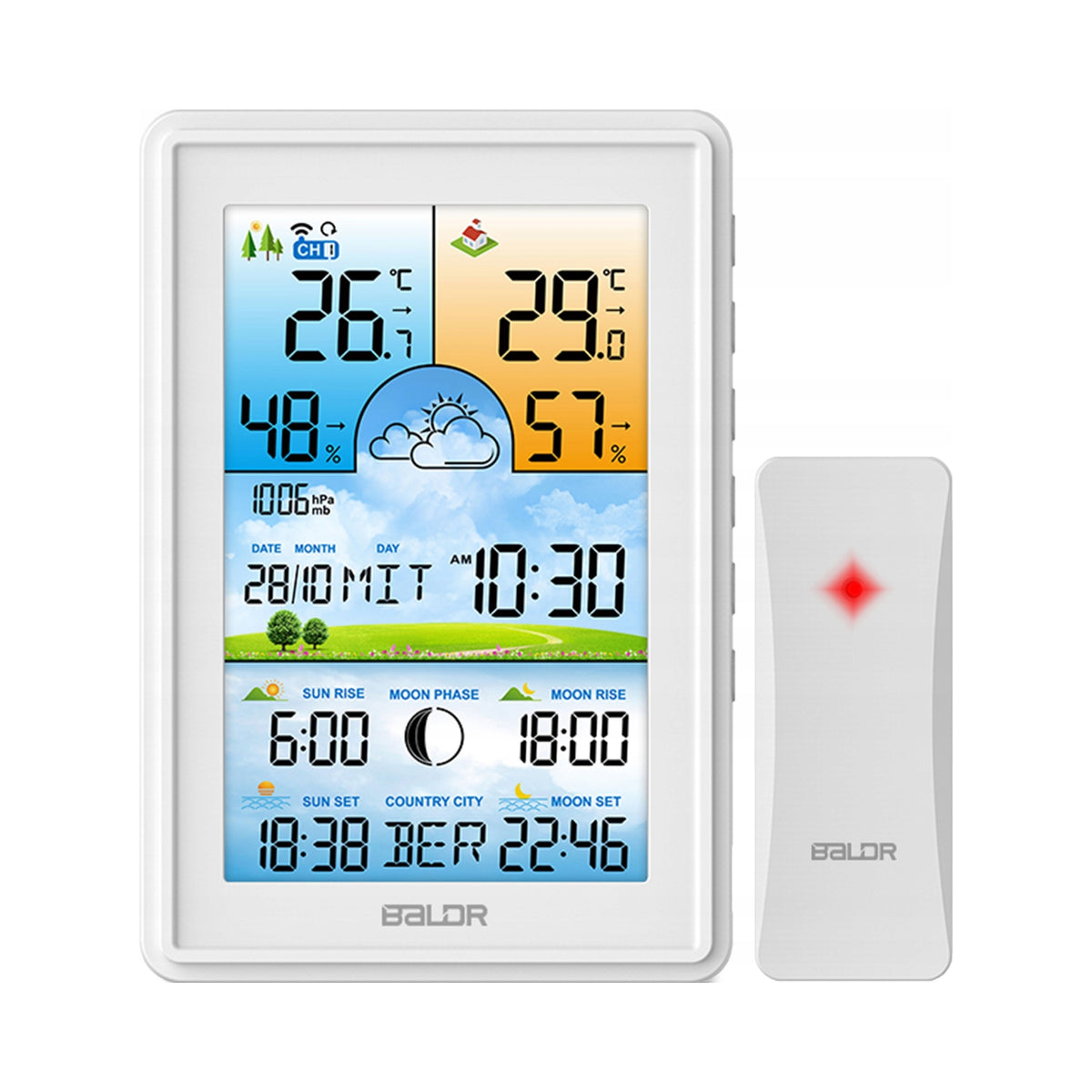Baldr WIRELESS WEATHER STATION HYGROMETER + 3*SENSOR Packaging status original