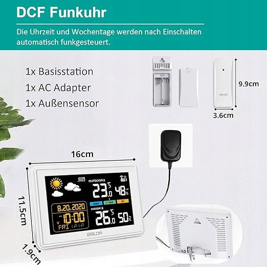 Baldr Wireless weather station B0359WST2H2PR LCD white Manufacturer code BIAŁA POZIOMA