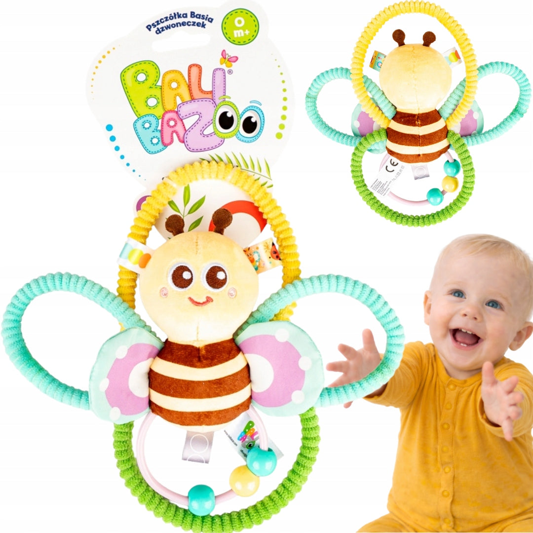 Balibazoo Sensory Rattle cuddly BEE BASIA BELL 0m+