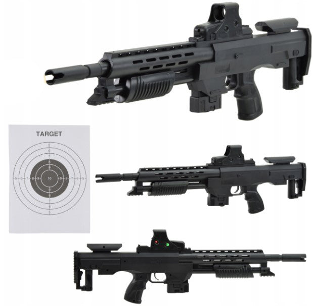 Ball Rifle ASG Skleplolki Gun with Silencer and Laser set