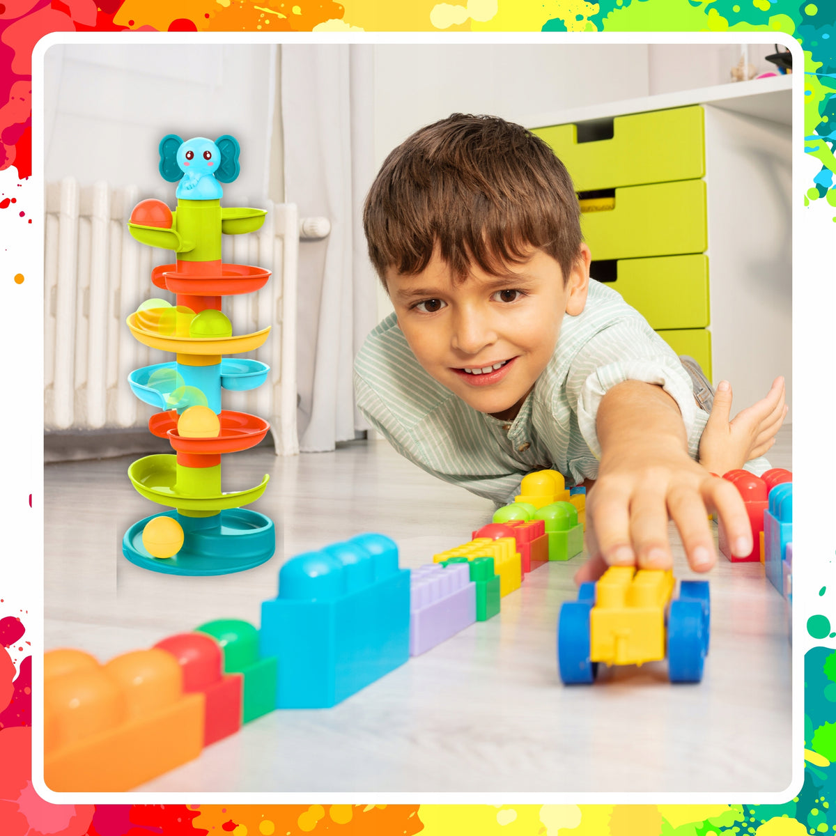 Ball Track Slide Tower with Balls for Children Pyramid 47cm gift Brand Woopie