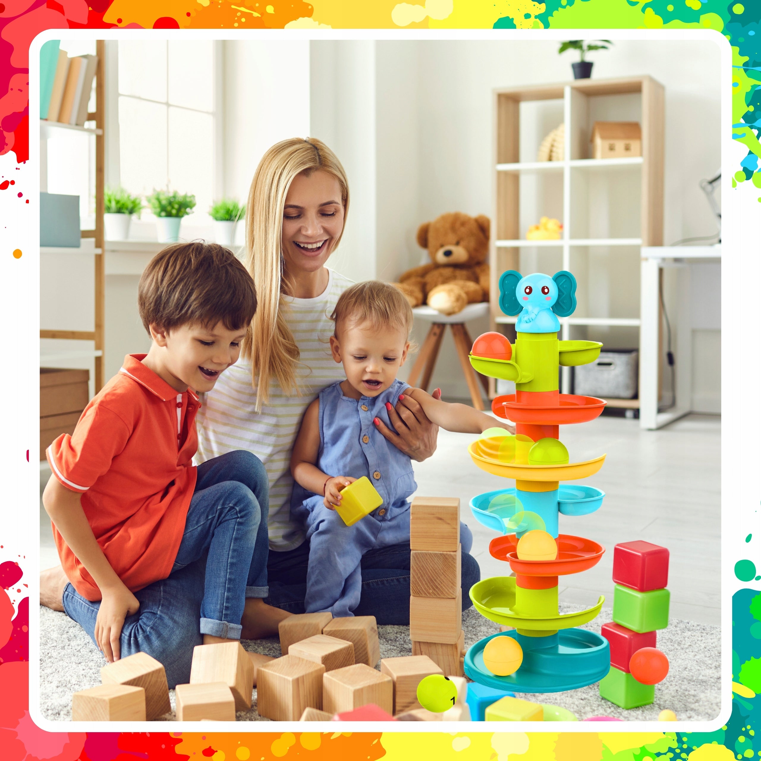 Ball Track Slide Tower with Balls for Children Pyramid 47cm gift Packaging status original