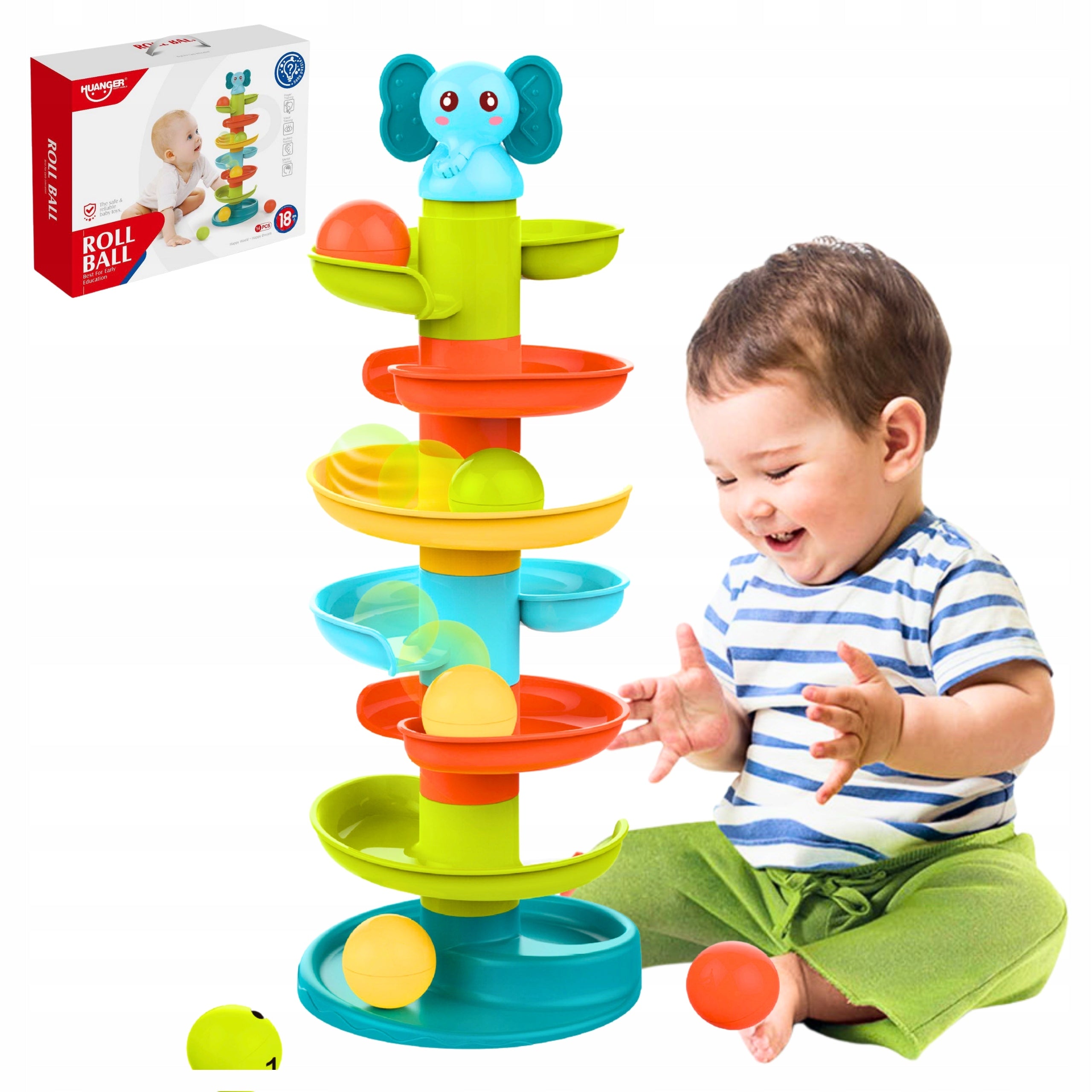 Ball Track Slide Tower with Balls for Children Pyramid 47cm gift
