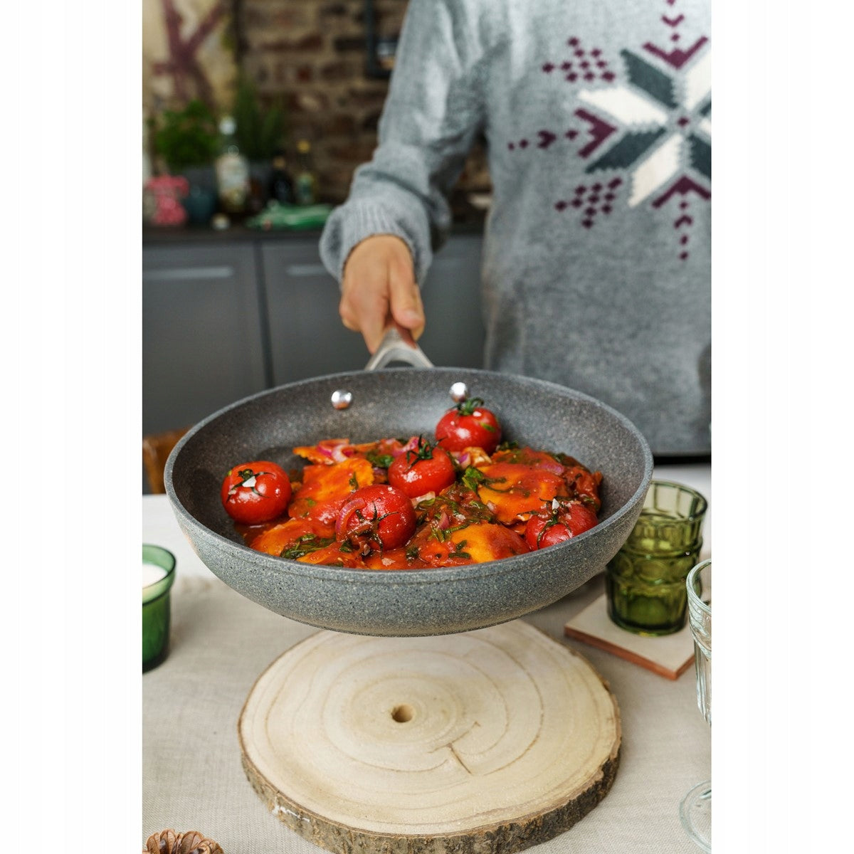 Ballarini Salina Granitium Induction Wok 30 cm Diameter 30 cm