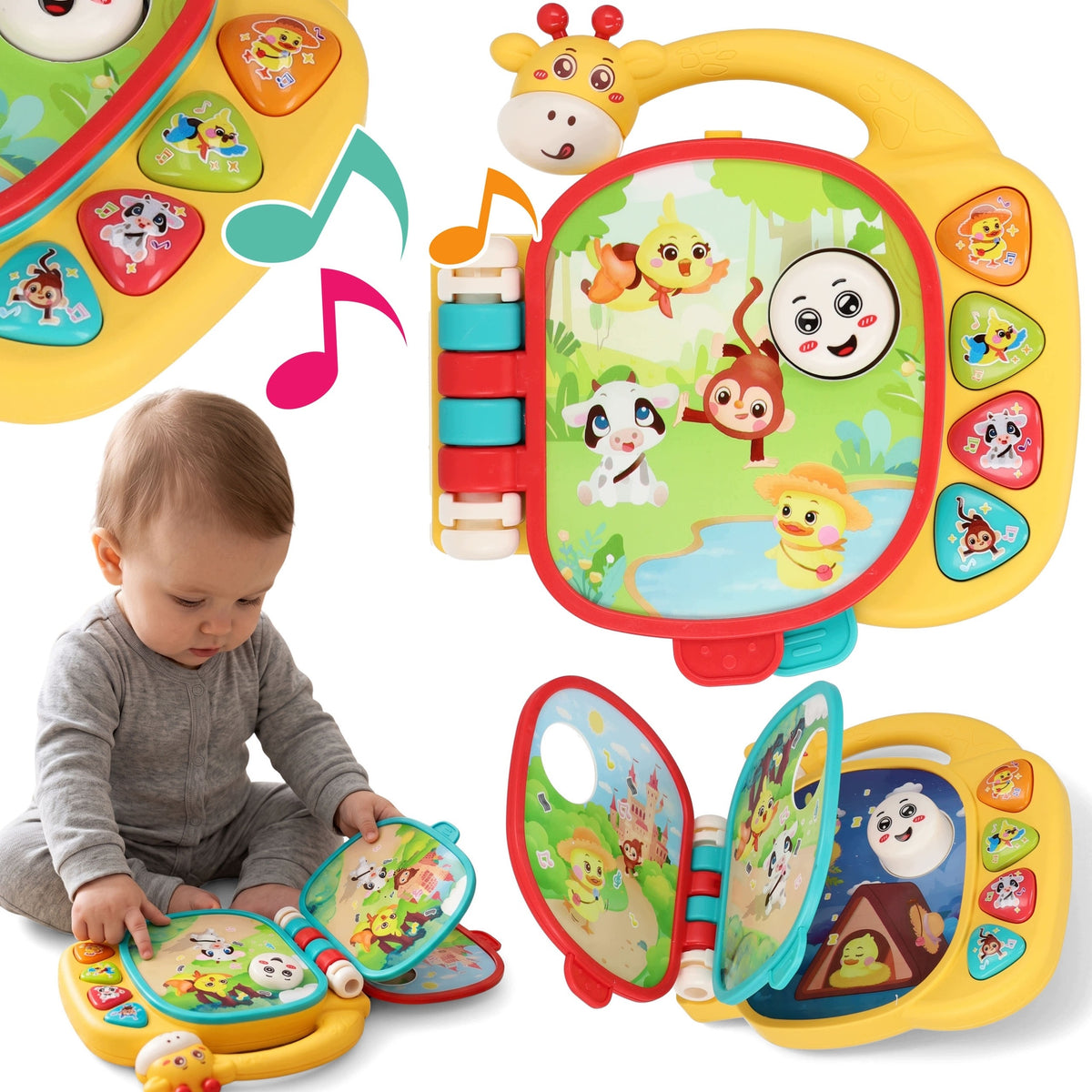 Bam Bam Giraffe Interactive Toy, MUSIC Educational Book SOUND