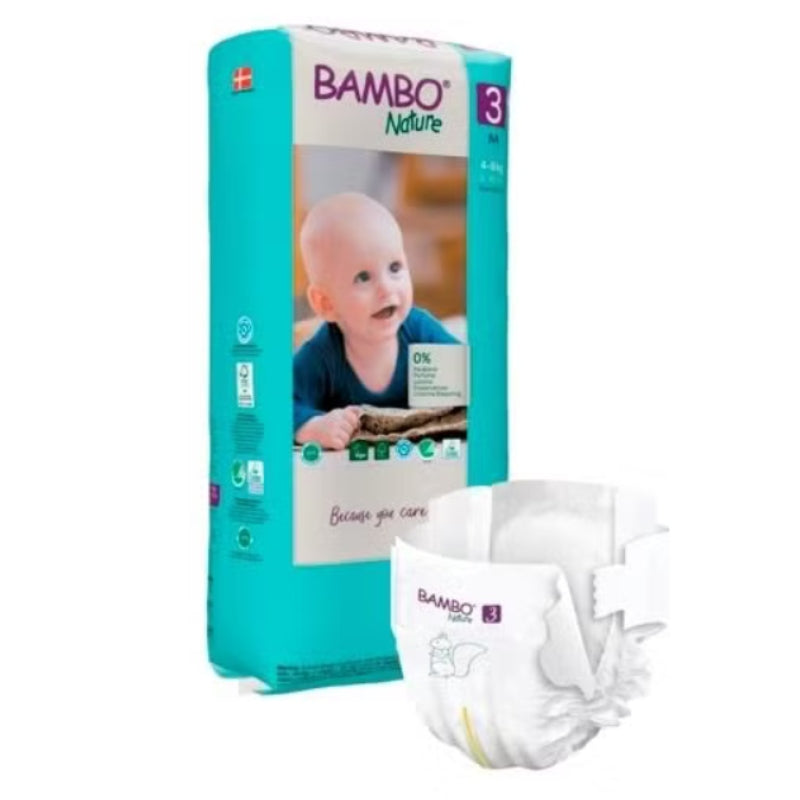 Bambo Nature Diapers 3 4-8kg 52pcs Breathable Comfortable Premium Diapers Manufacturer code 1000019263