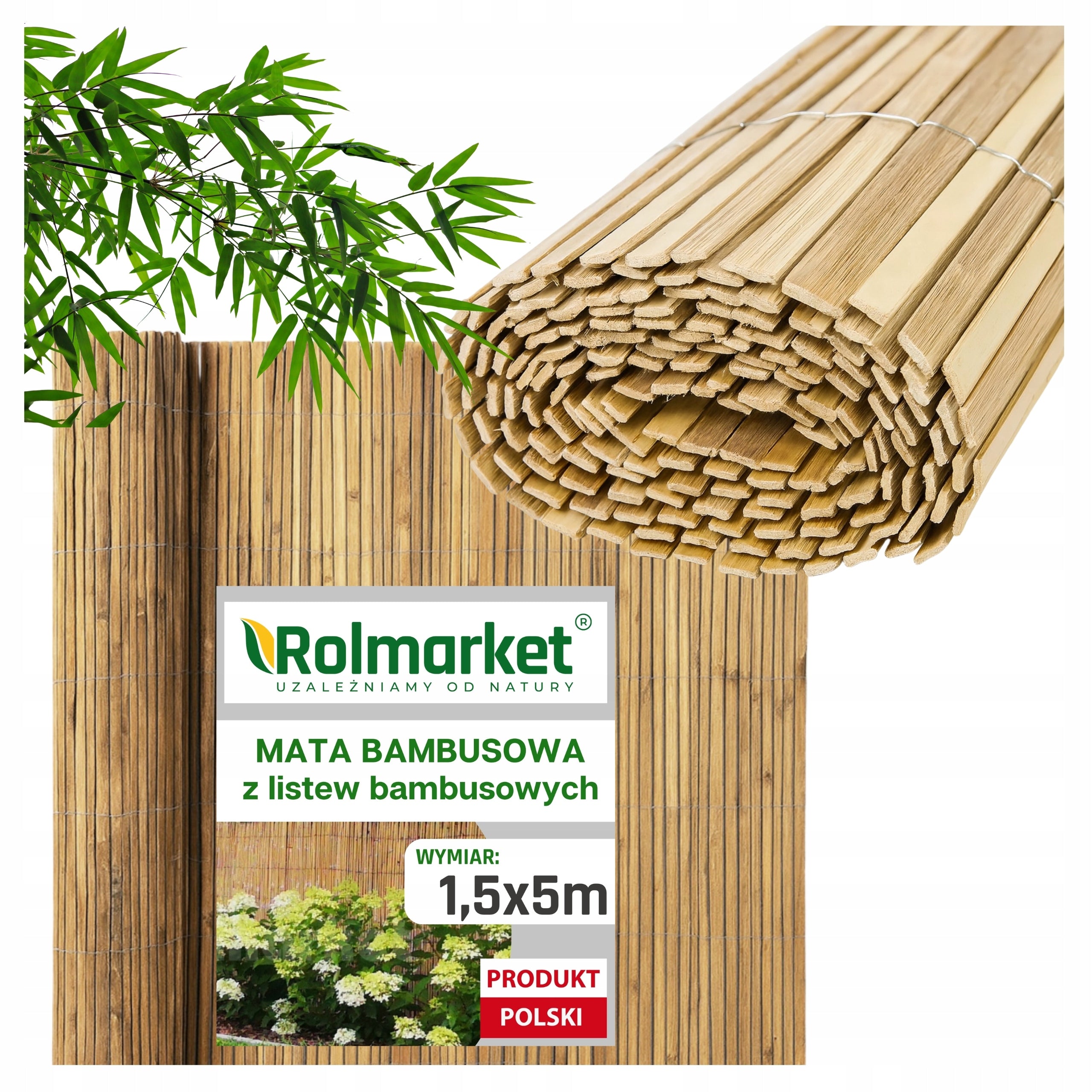 Bamboo Balcony Mat 1,5x5m Natural Balcony Cover Terrace Fence