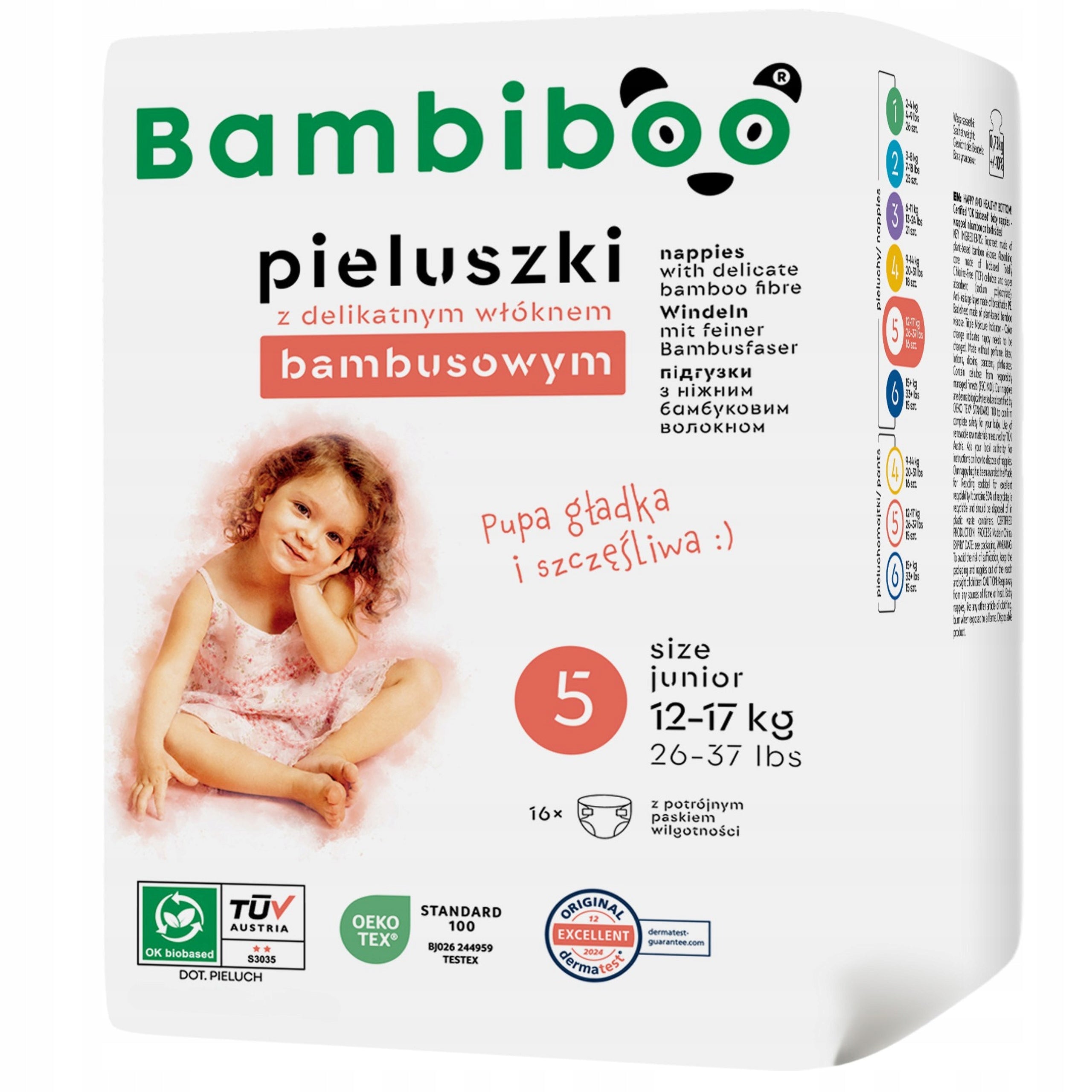 Bamboo Fiber Diapers BAMBIBOO 5 For Children Junior 16pcs. 12-17kg