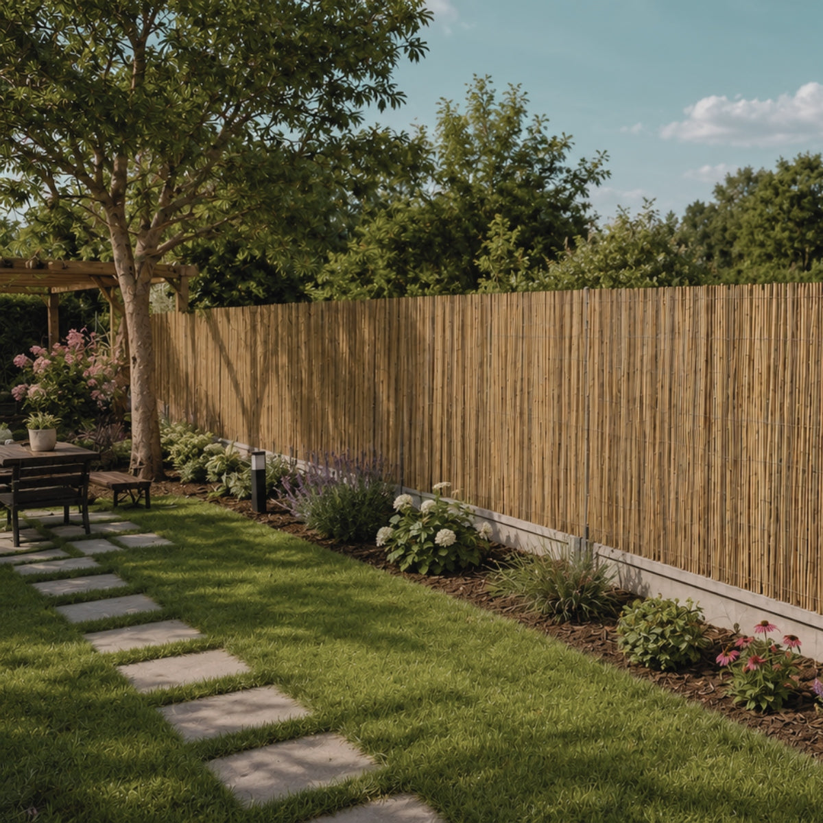 Bamboo Mat Balcony Cover 1,2x3m Natural For Balcony Terrace Fence Length 300 cm