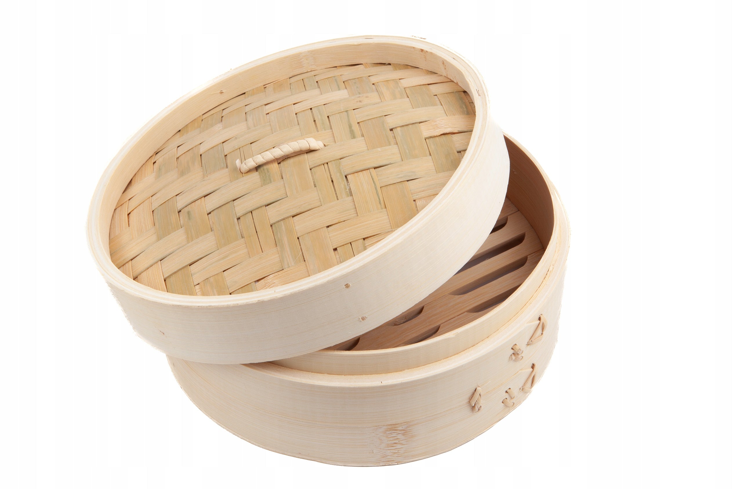 Bamboo Steamer 18 cm 1-Level Lid Steam Cooking Craft Wok Brand no brand
