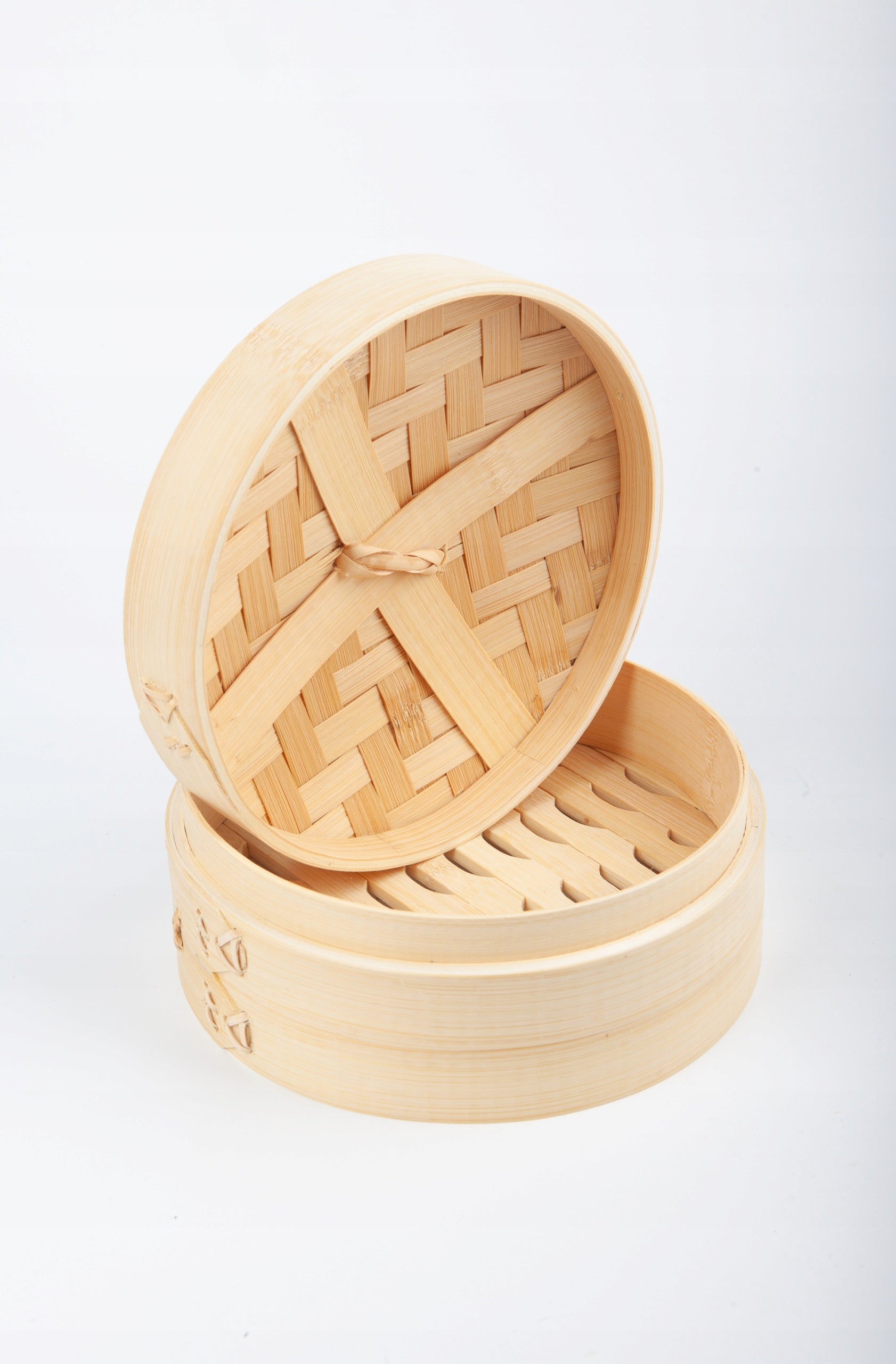 Bamboo Steamer 30 cm 1-Level Lid Steam Cooking Craft Wok Brand no brand