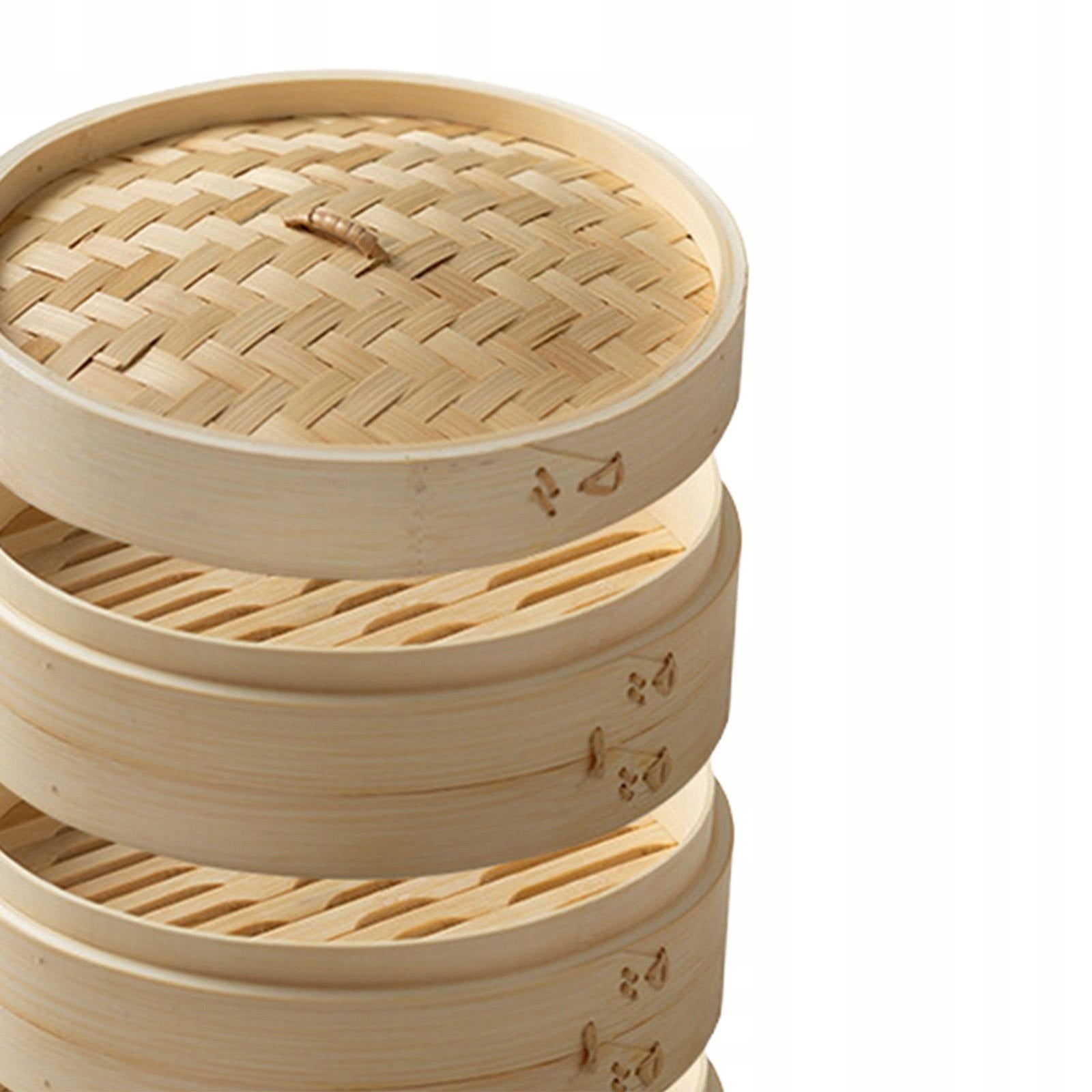 Bamboo Steamer Basket Dumpling Steamer for Asian Food Food Dia 27cm 3 Tier Brand no brand
