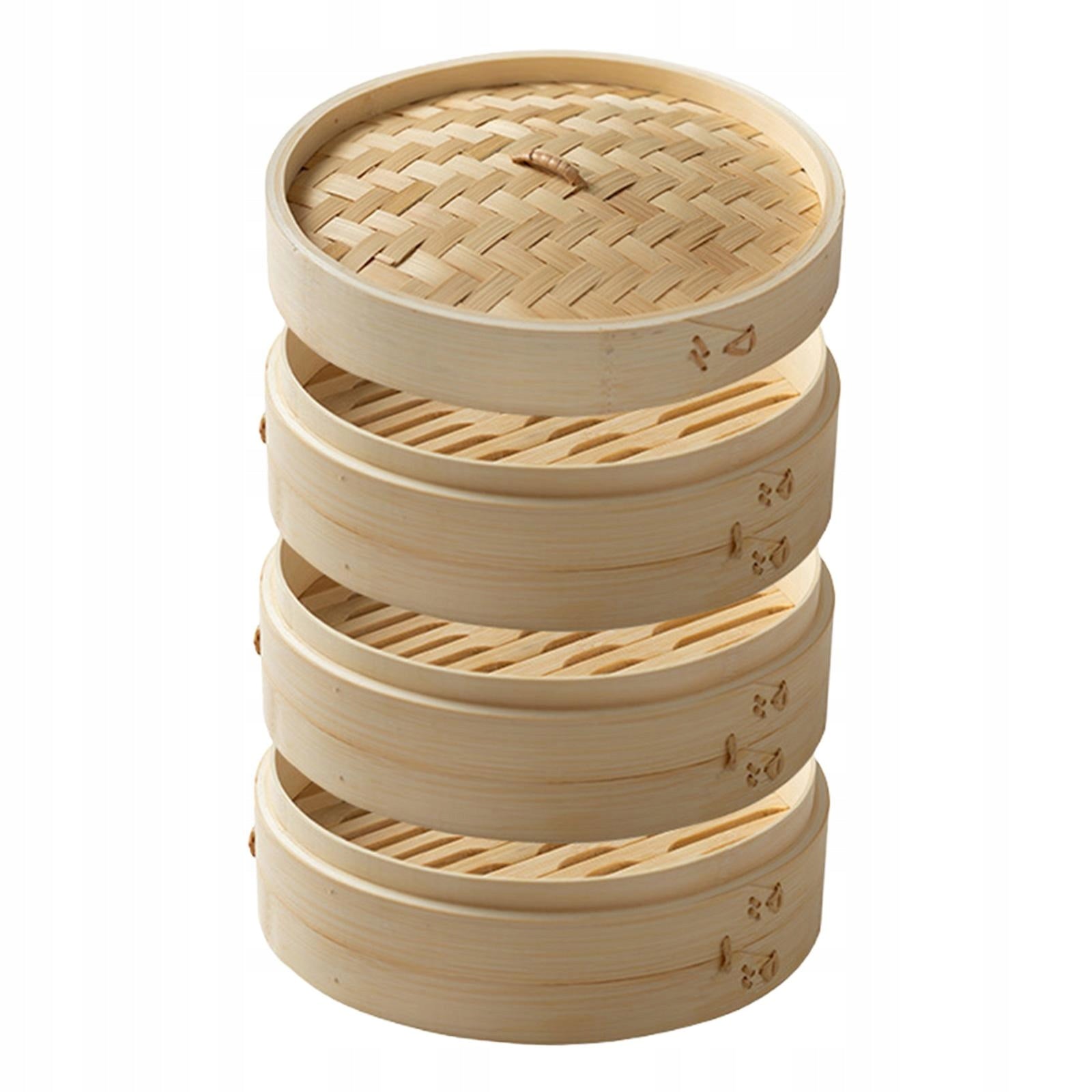Bamboo Steamer Basket Food Cooking Cloth Dia 27cm 3 Tier Brand no brand