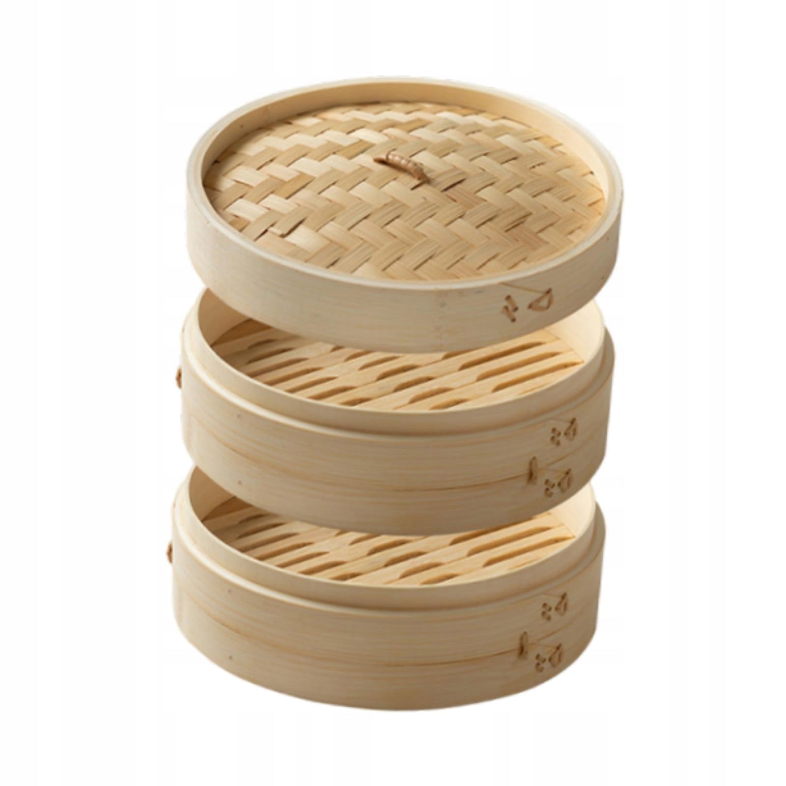 Bamboo Steamer Cooking Cookware Chinese Asian Cuisine 25.4cm 2 layer