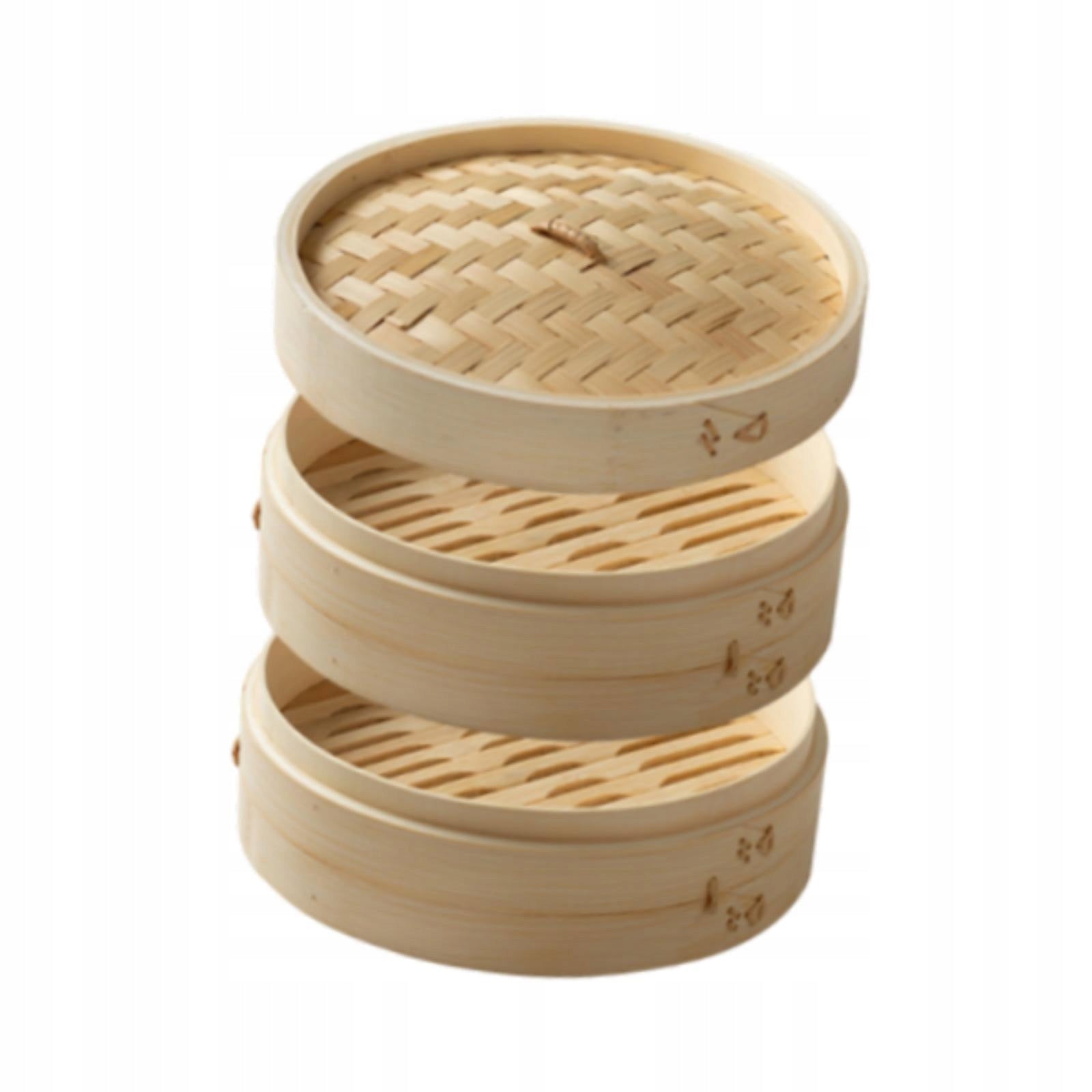 Bamboo Steamer Multiuse Cooking Dumpling Steamer for Meat 30cm 2 Tier Dominant color other