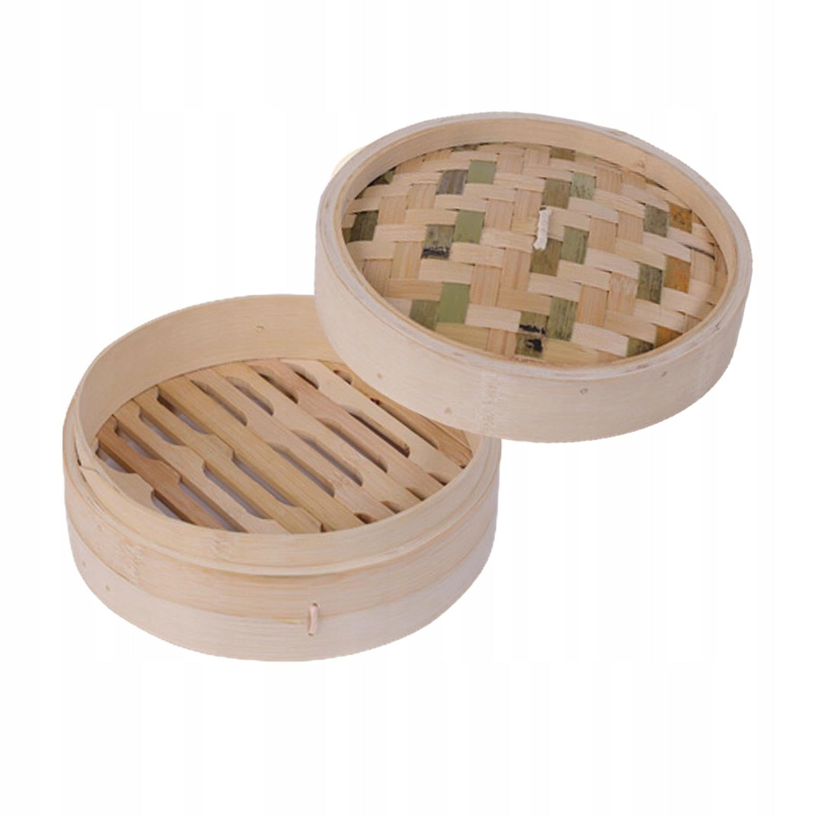 Bamboo Steamer for Asian Food Handmade Cooker with Lids Cooking Sum & 18cm Packaging status original