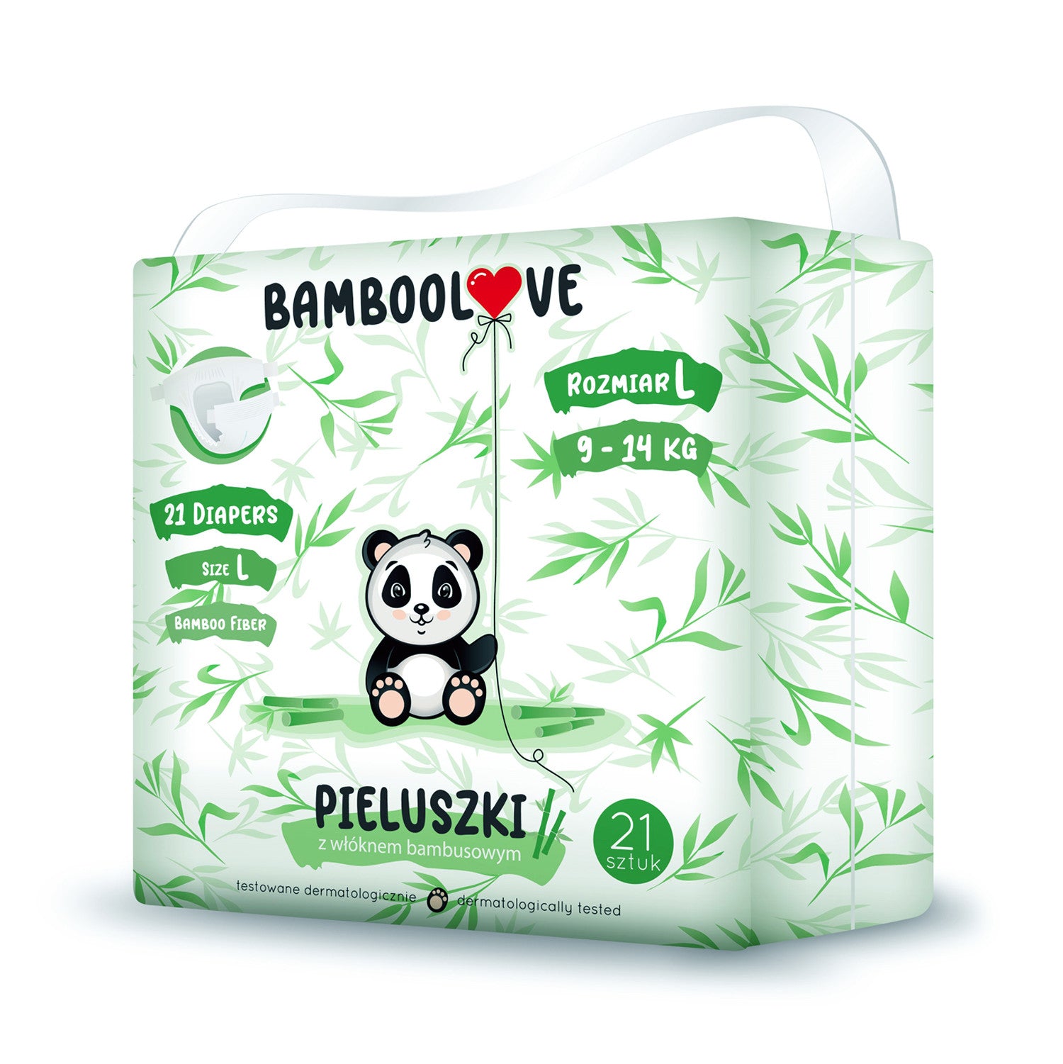 Bamboo disposable diapers, size. L (9-14 kg), 21 pcs., BambooLove