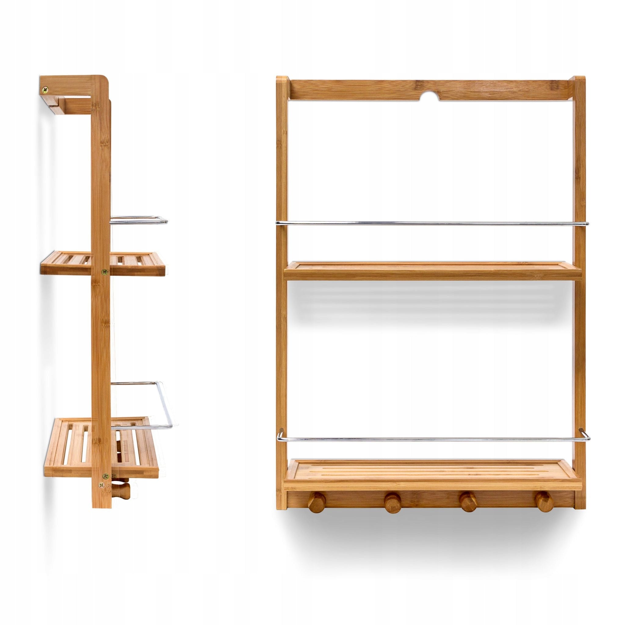Bamboo shower rack Relaxdays 2 shelves 4 hooks Manufacturer code 10019190