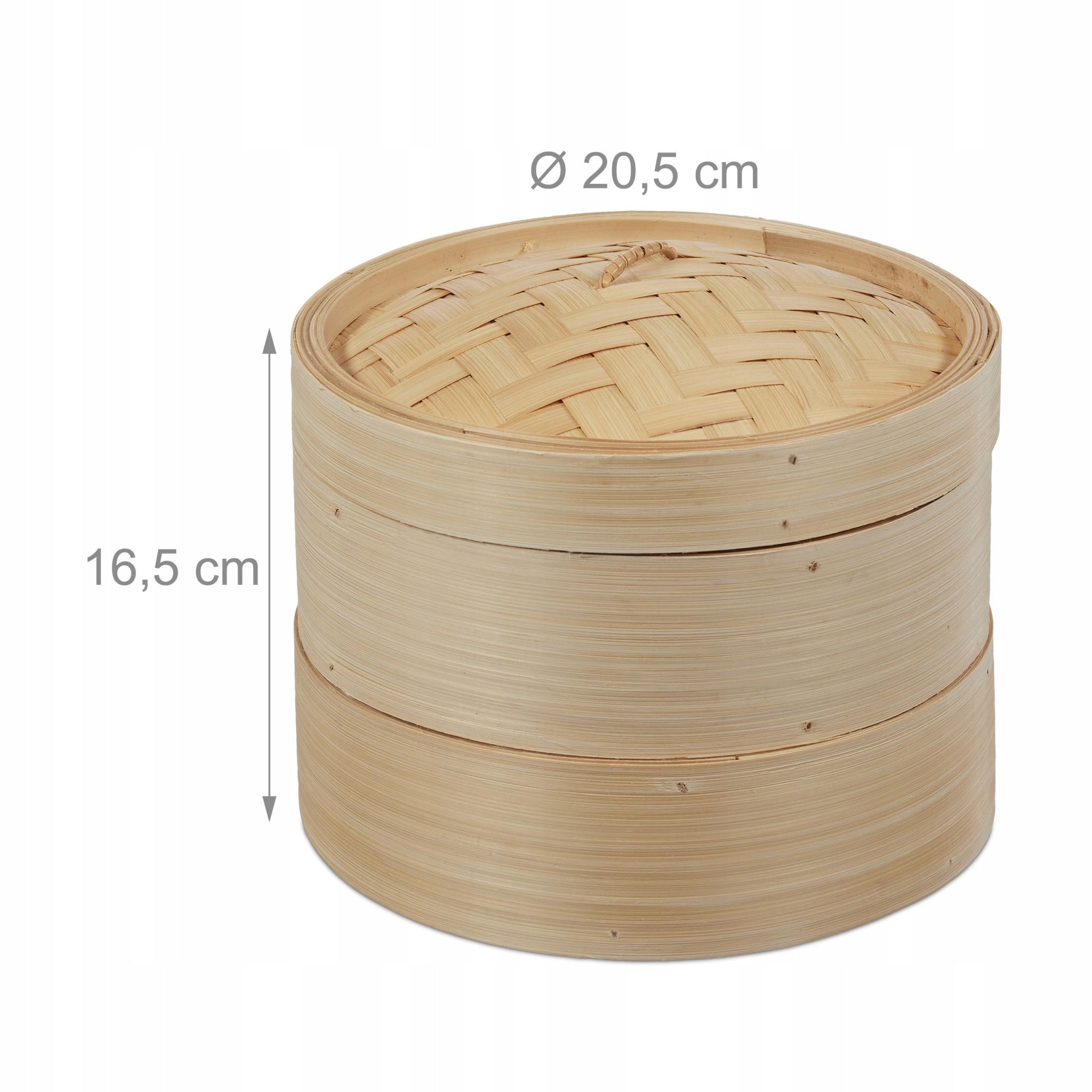Bamboo steamer evaporator 20,5 cm Relaxdays for cooking 2 levels Manufacturer code 10027850