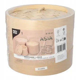 Bamboo steamer for bao steaming "ASIA" 13,5x18cm 3-pc 1pcs