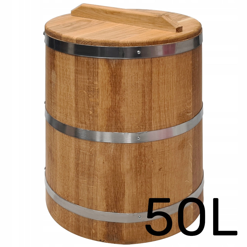 Barrel LARGE oak 50 L for pickling cabbage cucumbers Engraving with PZH Certificate Packaging status original