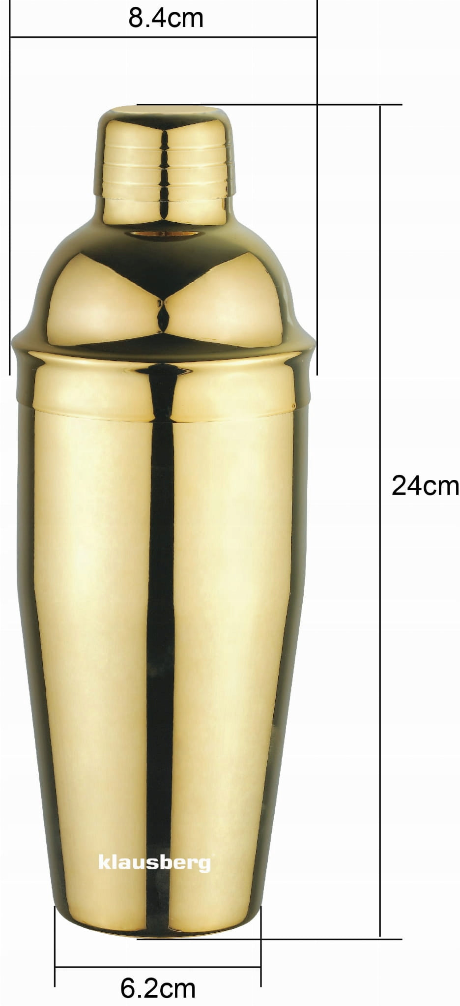 Bartending Shaker for Cocktail Drinks 750ml GOLD KLAUSBERG Manufacturer Klausberg