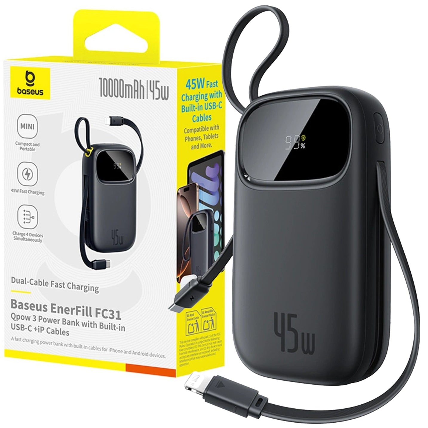 Baseus EnerFill FC31 10000 mAh 45W black Battery capacity 10000 mAh