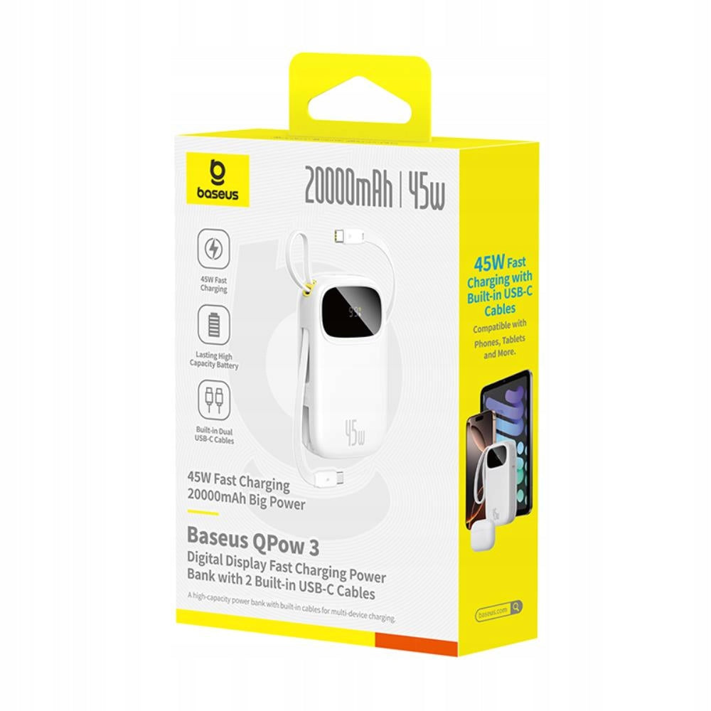 Baseus EnerFill FC31 Powerbank 20000mAh 45W with display, white Brand Baseus