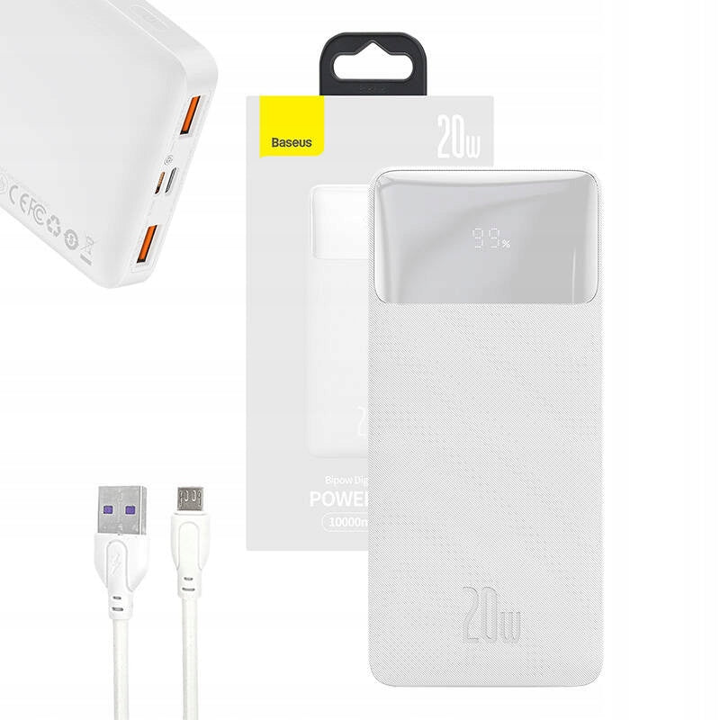 Baseus Powerbank Bipow 10000mAh Compatible 2x USB-C 20W LED Screen