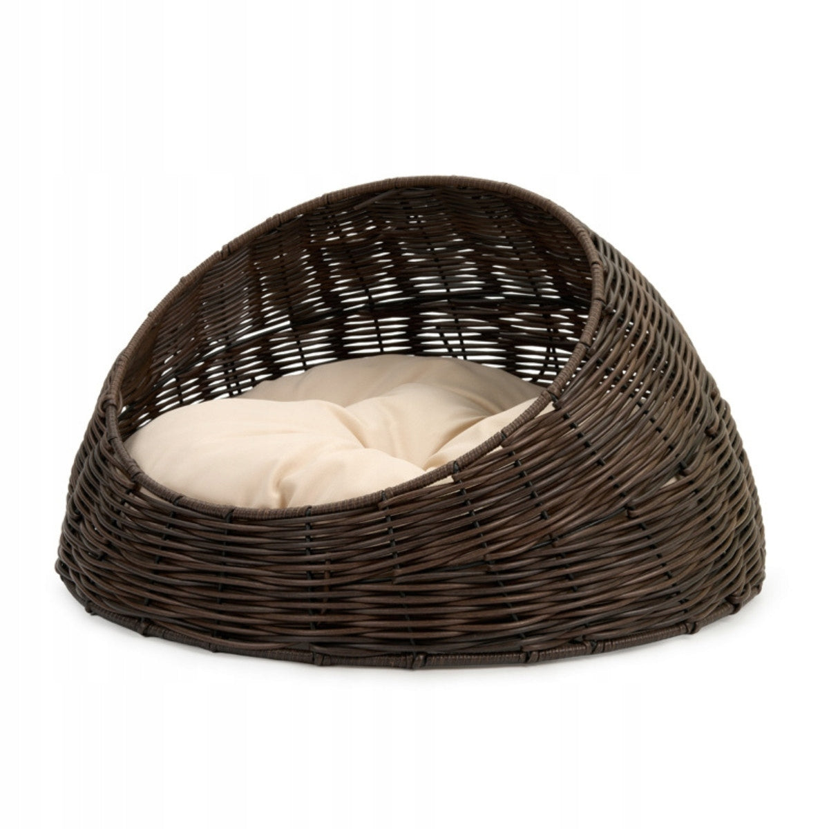 Basket bedding for dog and cat oval rattan with visor