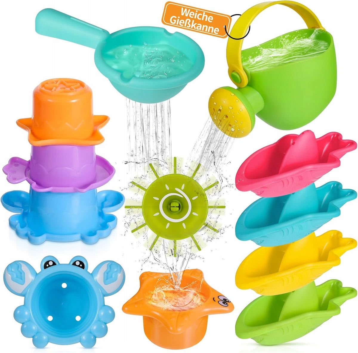 Bath Toys for Kids Water Bathtub Set of 10 Elements
