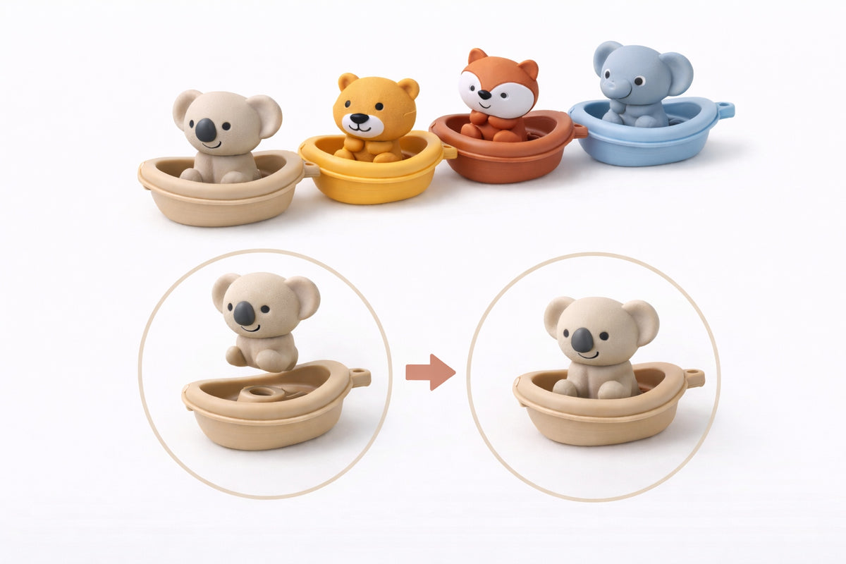 Bath toys bath toy set Animals boats Beige 12el. Packaging status original