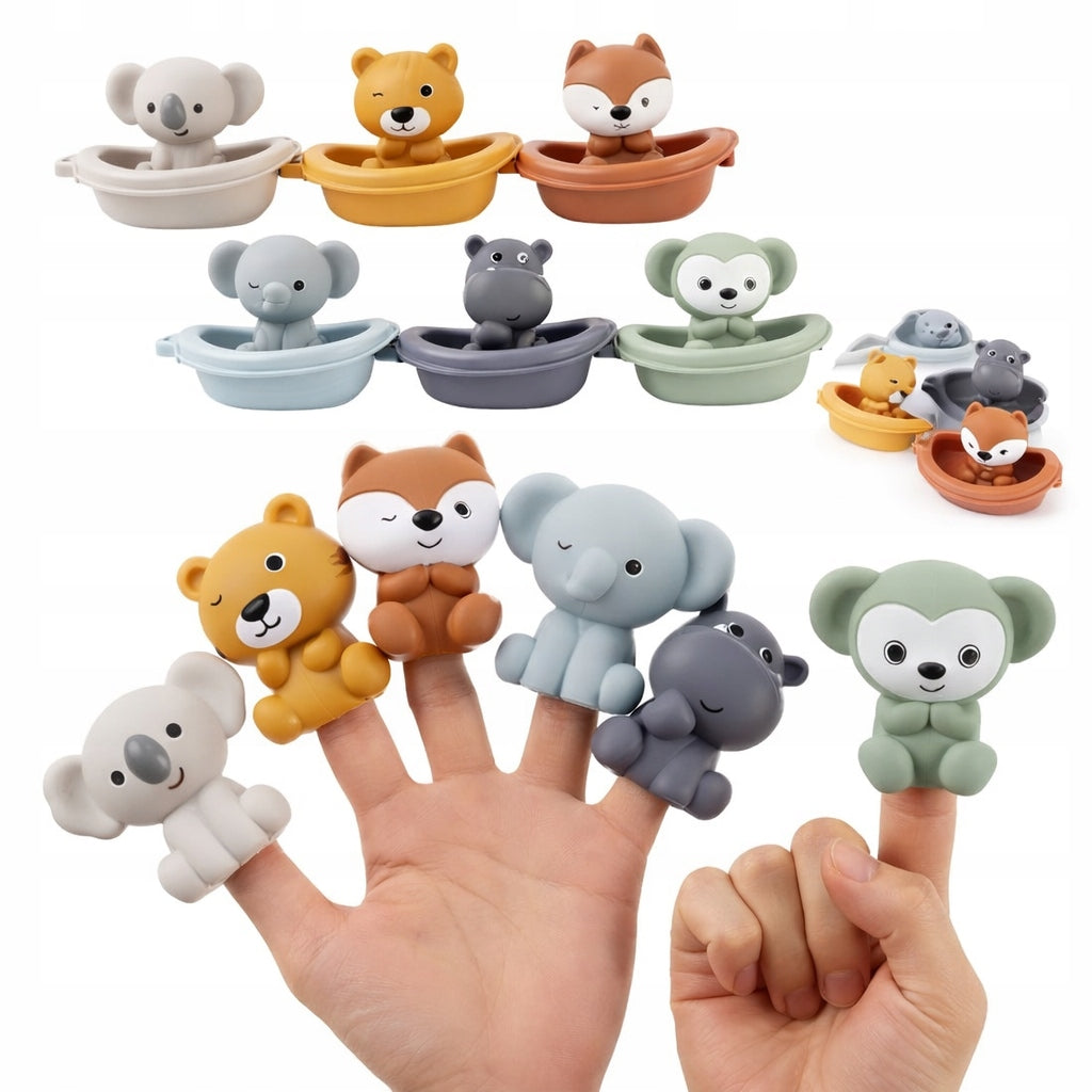 Bath toys bath toy set Animals boats Beige 12el.