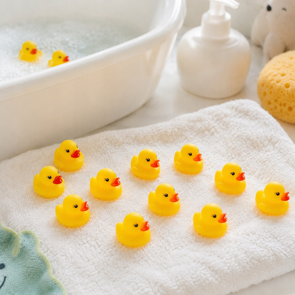Bath toys rubber ducks Ducks squeakers 12 pieces for children Manufacturer code Zabawki do kąpieli kaczuszki JHC e-commerce