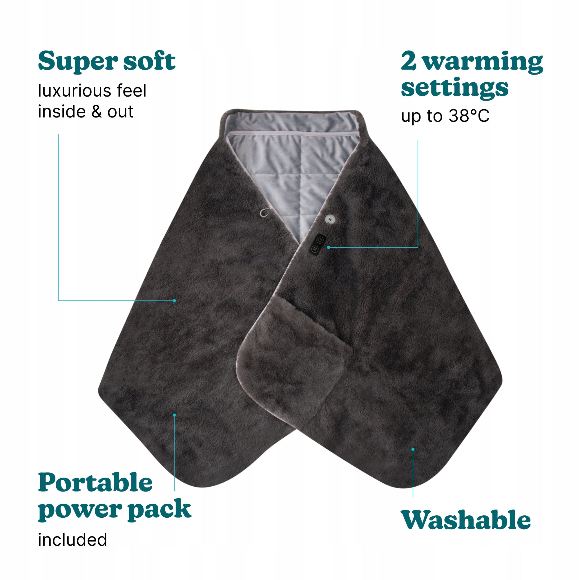 Bathrobe with wireless heating 38' HoMedics Shawl HCM-SWL100 Packaging status original