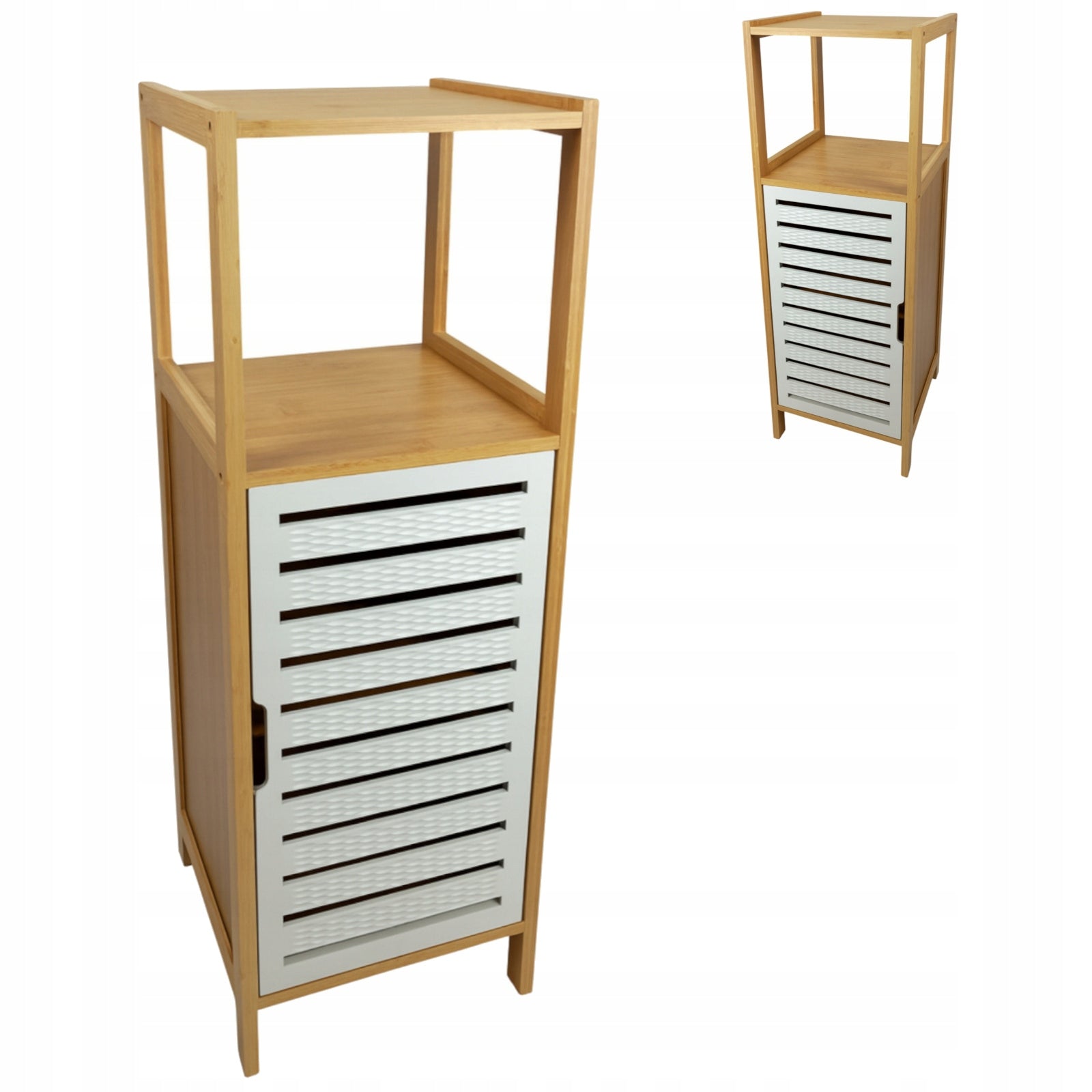 Bathroom CABINET BAMBOO 30 cm with shelf DOORS narrow for towels