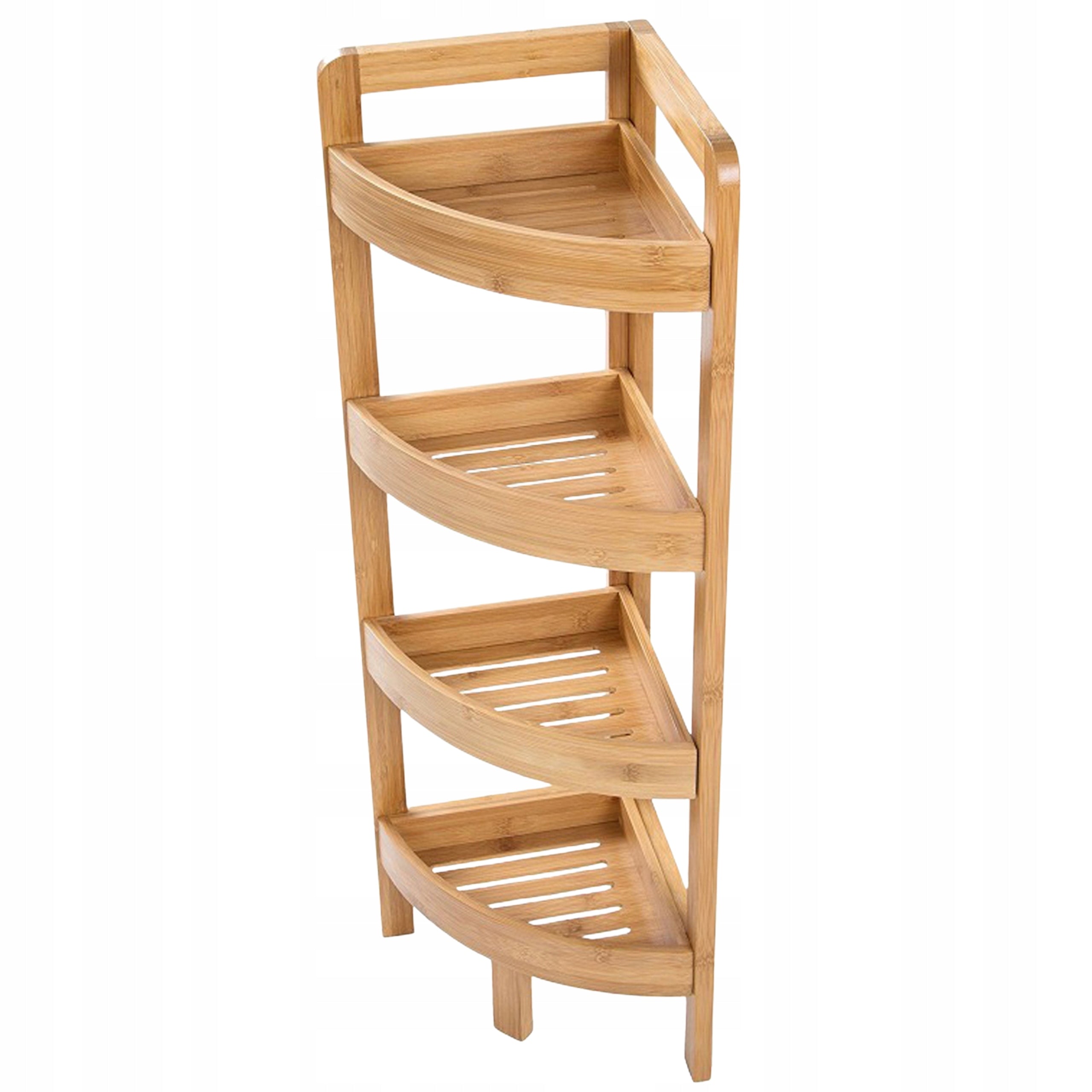 Bathroom Cabinet Corner Standing Post Bamboo 4 Shelves 23,5x23x80 High Packaging status original